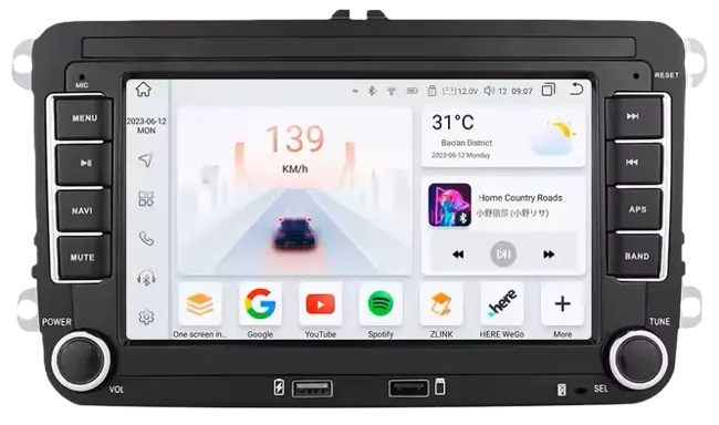 2din rádio vlkswagen